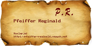 Pfeiffer Reginald névjegykártya